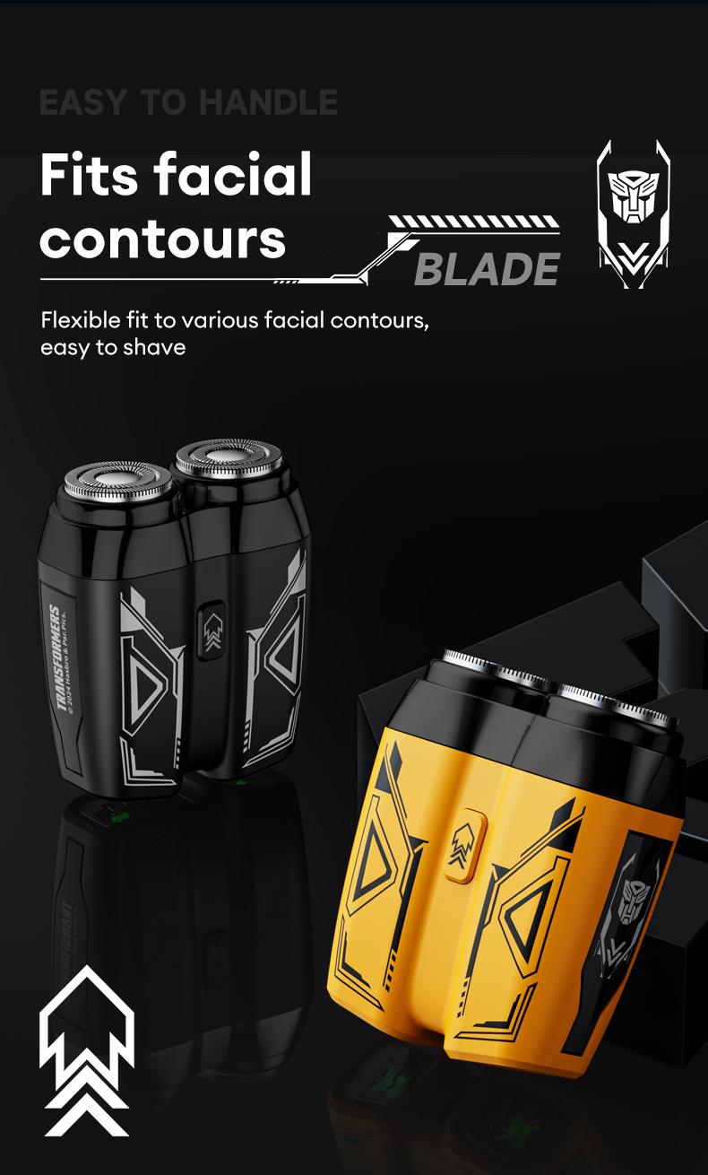 TRANSFORMERS Mini Shaver, 360° Floating Head, Dual-Arc Blade Net, Portable & Waterproof, Ultra-Long Battery Life, Best Gift