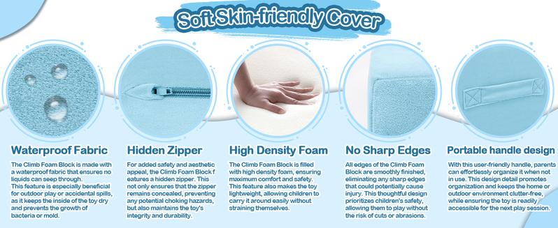 NLDD 5pcs Foam Climbing Blocks for Toddlers - Soft Play Toy Set with Safety Features for Indoor Climbing and Imaginative Thinking