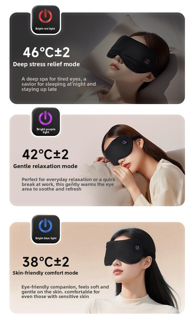 Hot and cold compress eye mask, rechargeable, wireless heating, temperature-controlled, breathable, light-blocking sleep eye mask Hot and cold compress eye mask, rechargeable, wireless heating, temperature-controlled, breathable, light-blocking sleep eye mask