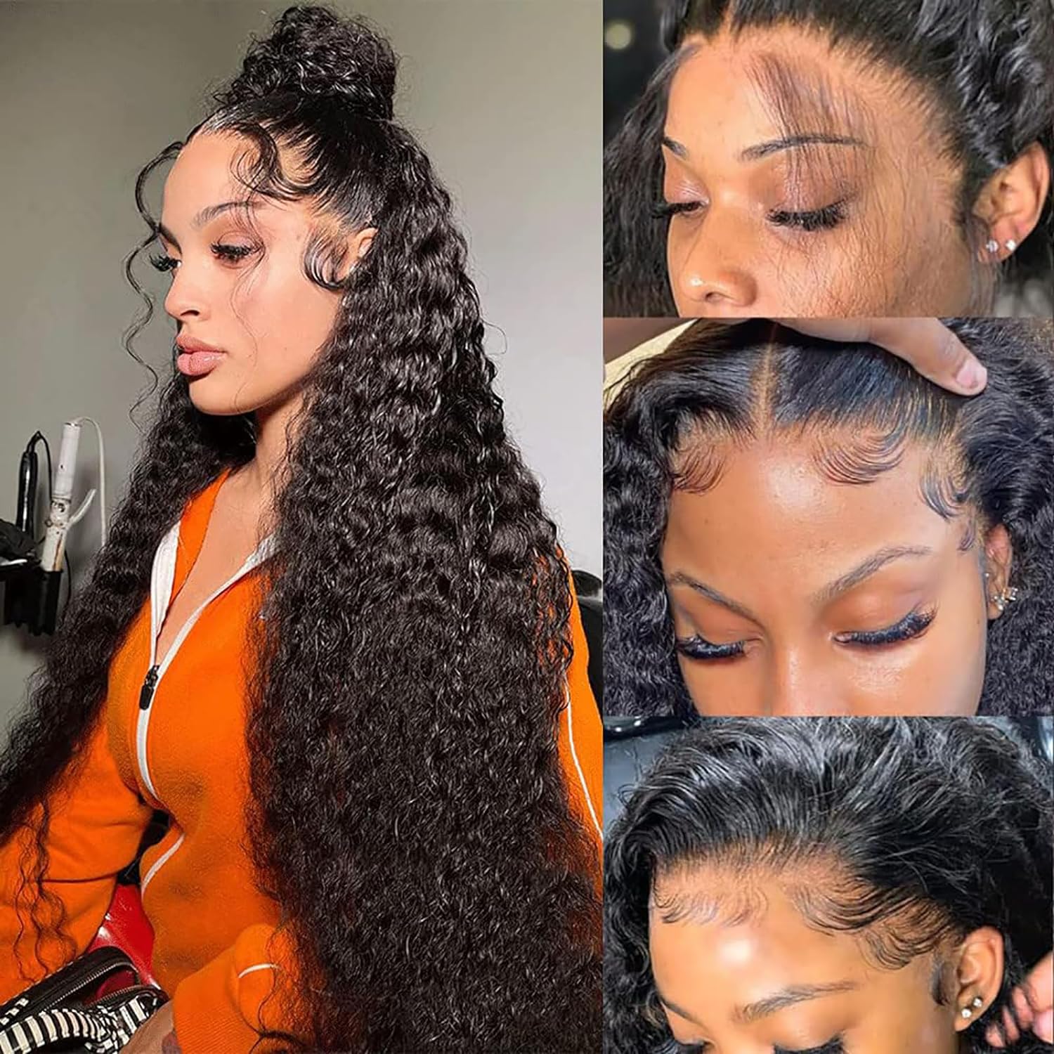 TikTokShopBlackFriday Bling Hair Deep Wave HD Transparent 13x4 Lace Front Human Hair Wig 13x6 Lace Frontal Wigs Brazilian For Black Women 180% Density Natural Color #dealsforyoudays