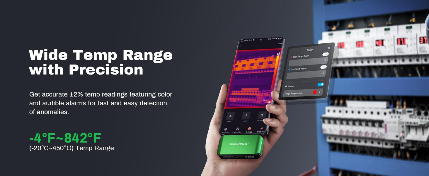 AMPBANK M256 Thermal Camera, 256x192 IR High Resolution Thermal Imaging Camera with 3D Analysis, 25Hz Refresh Rate, -4°F~842°F Temp Range AMPBANK M256 Thermal Camera, 256x192 IR High Resolution Thermal Imaging Camera with 3D Analysis, 25Hz Refresh Rate, -4°F~842°F Temp Range