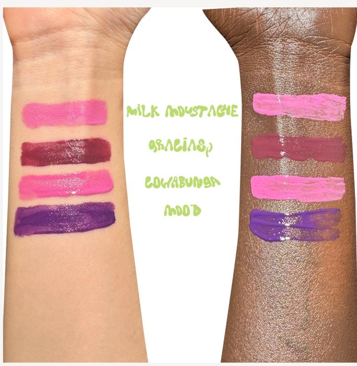 [Made By Mitchell]  Milk Mood Box- 3PCS Bundle-curated mystery shades，includes Graph-ink Sparkled Liquid Eyeliner*1 + Blursh Liquid Blusher*1+Arch Moover Brow Gel*1 Cosmetic Gift Set
