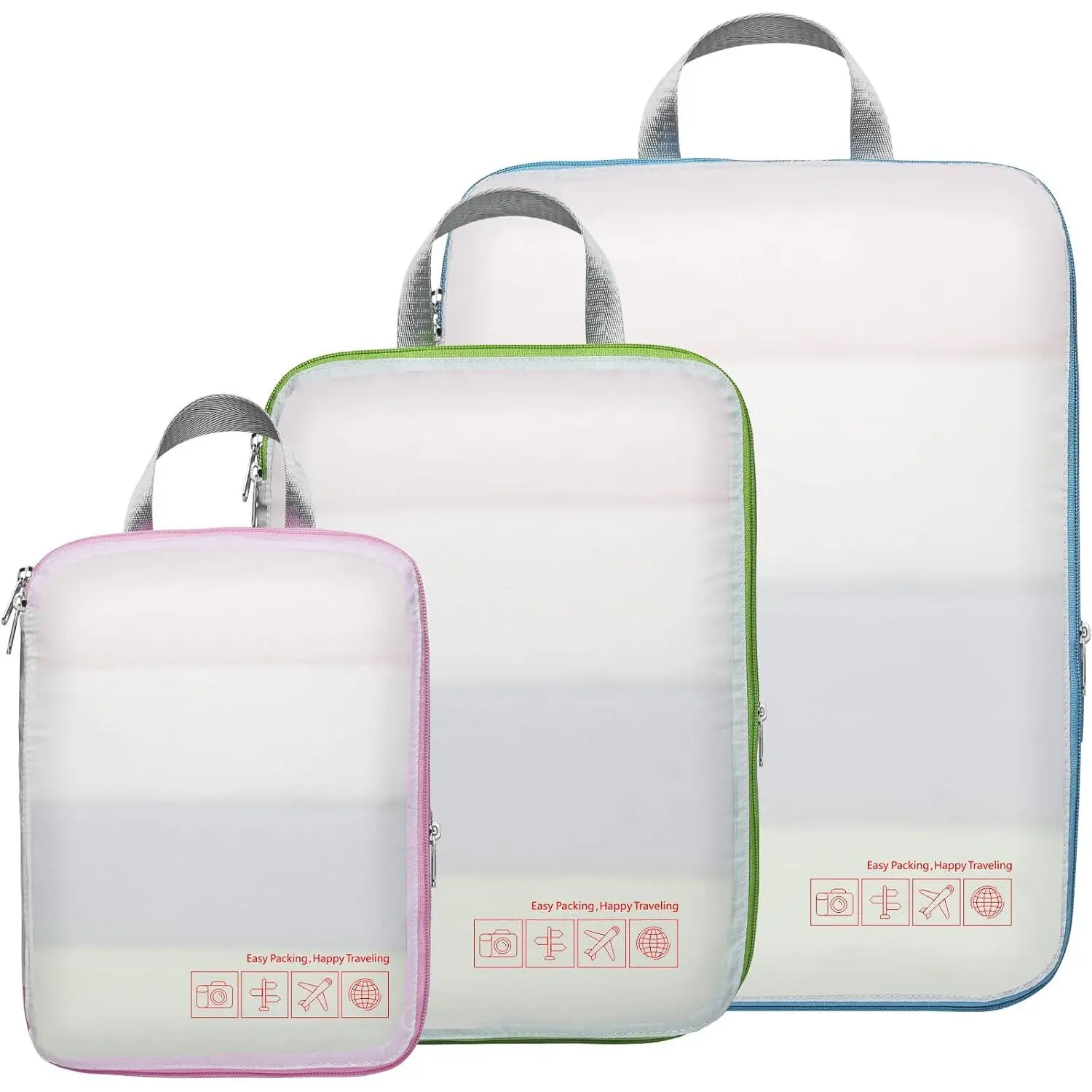 Compression Packing Cubes for Travel Women - Lightweight Luggage Organizers Bag Packing Cubes for Carry  Suitcases
