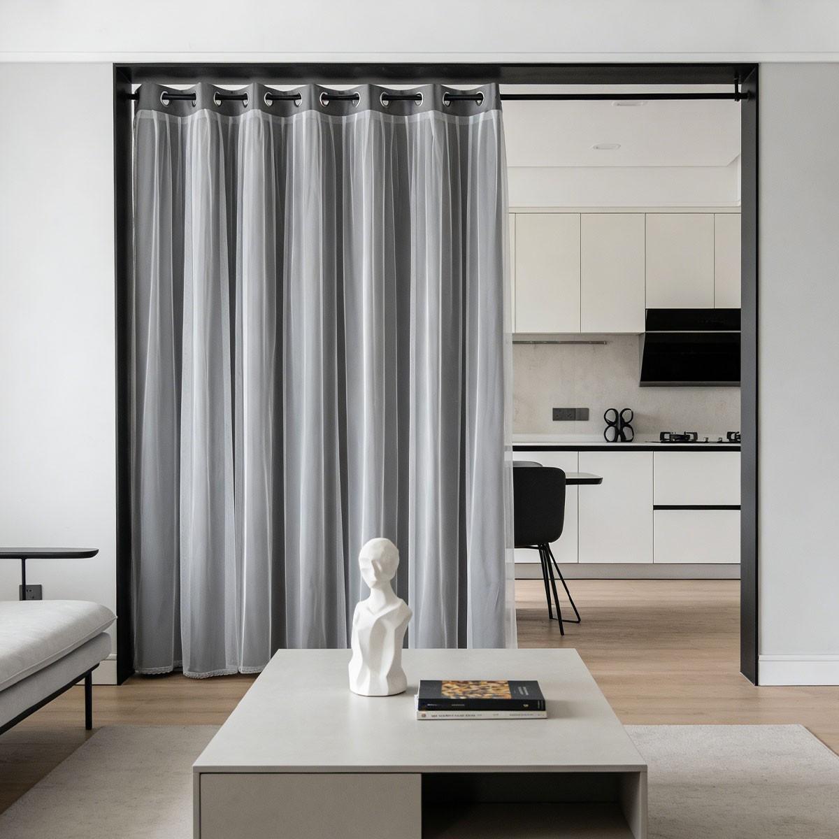 Elegant Two-Layer Door Curtain, Bedroom Living Room Light Blocking Partition, French Luxury Atmosphere Air Conditioning Wind Shield, Multiple Colors Available