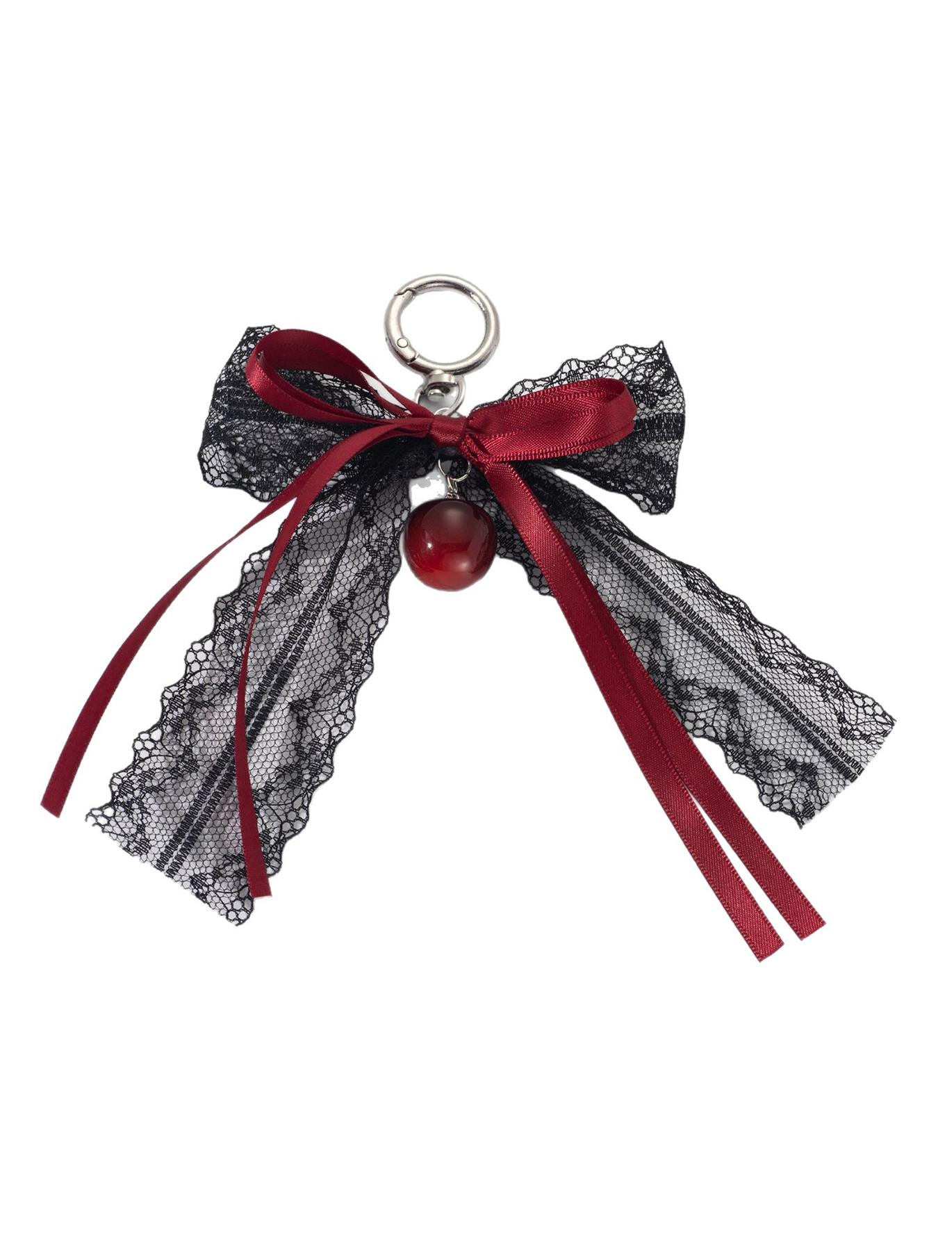 Christmas gift dark elegant lace pendant, niche exquisite simple exquisite, Gothic sweet black lace exquisite pendant, fashion versatile simple classic design, suitable for daily travel, small gifts, Bag Pendant Keychain Fashion Accessory