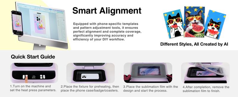 HTVRONT H17 Phone Case Heat Press Vacuum Heat Press Flawless 3D Transfer For iPhone & Android phones All Popular Phones