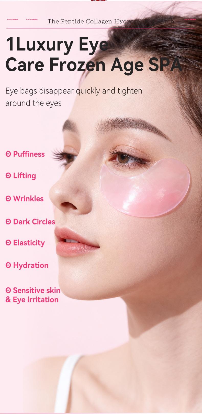Collagen Peptide Eye Patches for Wrinkles & Fine Line,The Peptide Collagen Hydrogel Eye Patch 60 Patches Reduce Puffiness Hydrate Under- for Puffy Eyes, Dark Circles  Eye Patches -Hydrogel Eye Patches(60pcs)