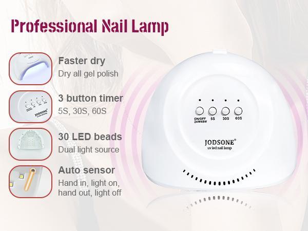 JODSONE Gel Nail Polish Kit with U V Light 35 PCS Classic Black and White Nude and Blue Purple Gel Polish Set with Manicure Tools Suitable for All Seasons Perfect Gifts for Manicure Lover