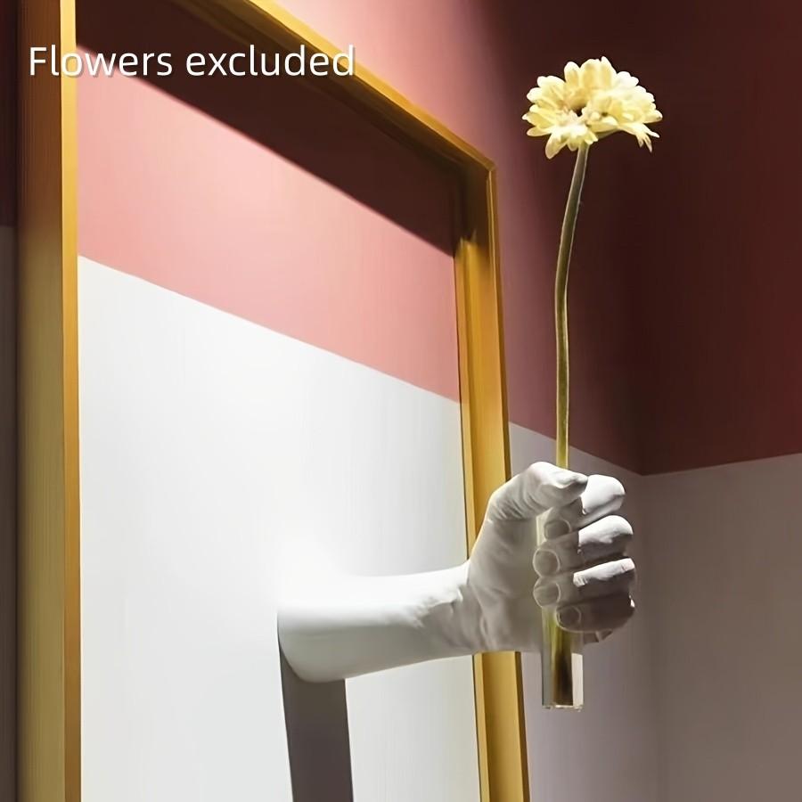 Creative Imitation Human Hand Wall Vase - Artistic Hand-Held Hydroponic Vase (1Pc), Designer Decor for Home, Restaurants & Hotels, Aesthetic Room Accent & Minimalist Small Flower Vase