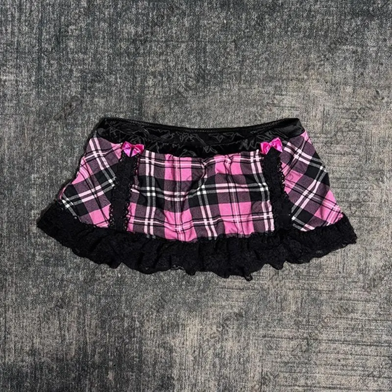 Streetwear Goth Y2K Skirt Harajuku Graphic Print Low Rise Skirts Fashion Vintage vibe A-line skirt Subculture Hip Hop Mini Skirt