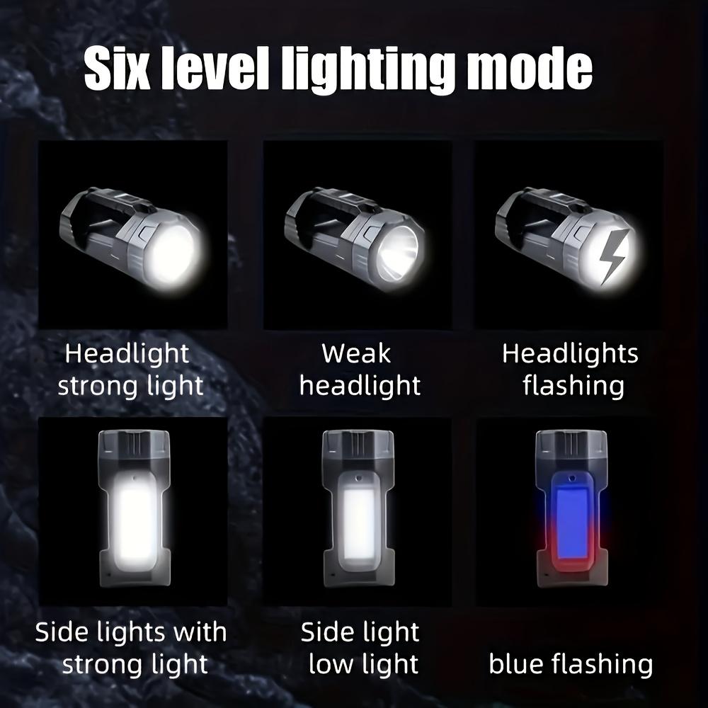 Rechargeable Spotlight Flashlight, Ultra-Bright LED Handheld Spotlight, USB-Charging Portable Lantern with Side Lighting, Strong Light Flashlight, Ideal for Emergencies, Hiking, and Camping