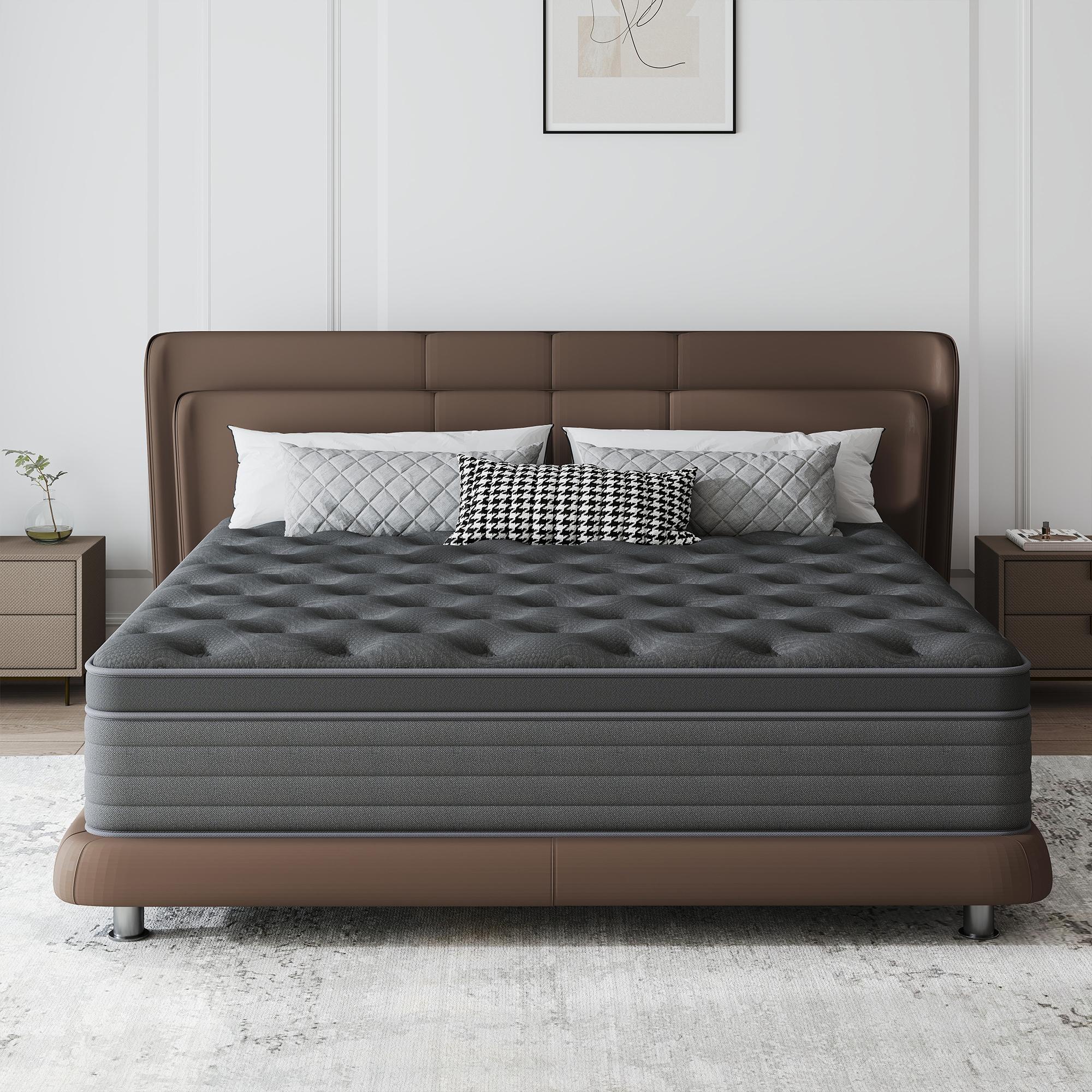 12/14" Hybrid Foam Mattress in a Box, Gel Memory Foam and Pocket Springs, Medium Firm, with Strong Edge Support for Pressure Relief,sweet night bed,Queen Size,sleep position,new house,Comfortable Sleep