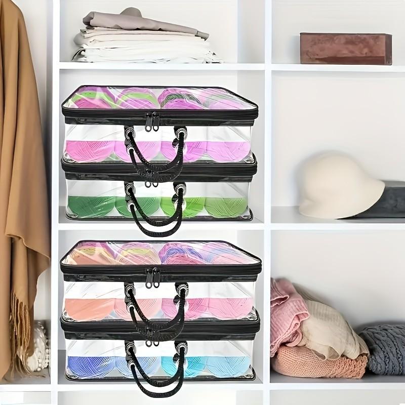 Large Capacity Thick Yarn Storage Bags, Perfect Closet Organizer, PVC Durable, Space-Saving, for Yarn, Toys, Blankets, Seasonal Items, Sewing Supplies