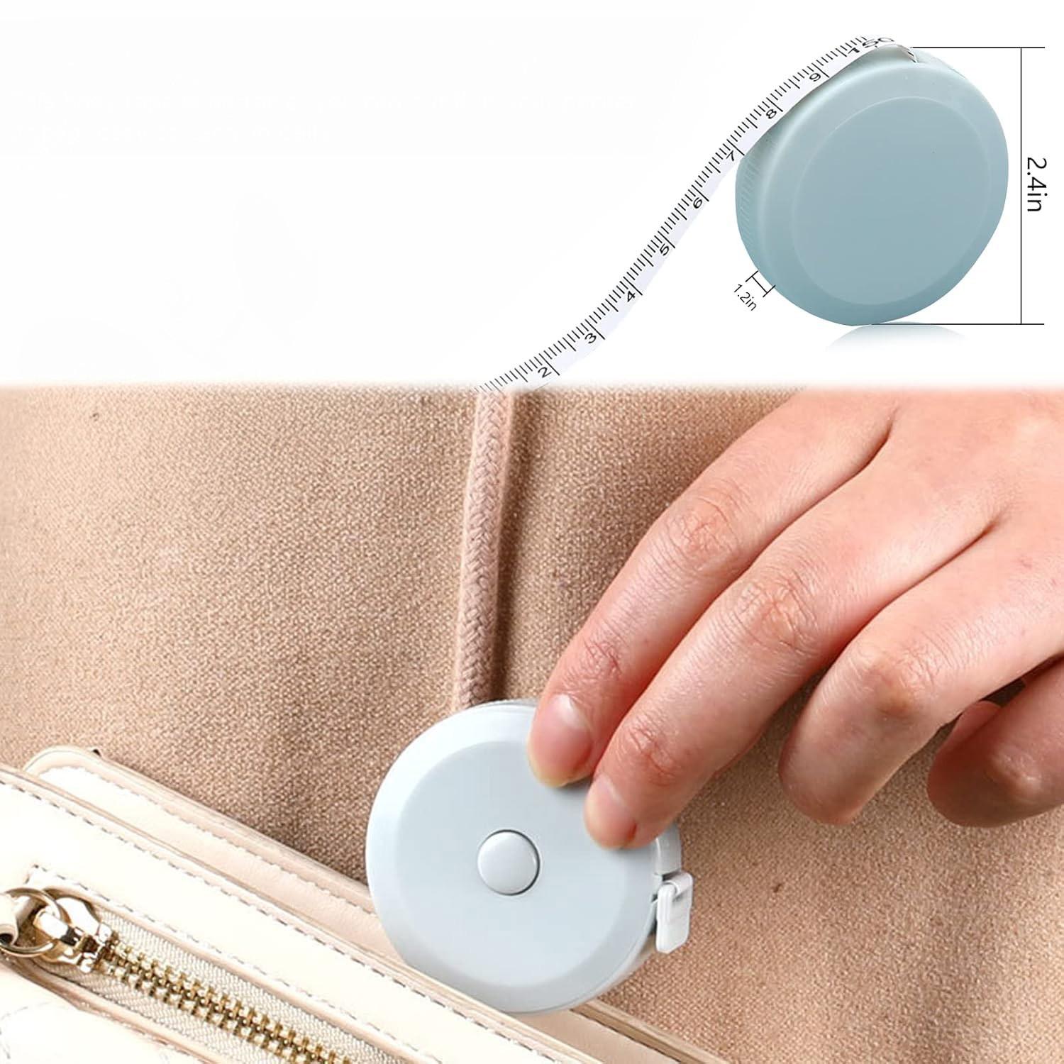 Mini Soft Tape Measure, Dual Scale Body Measuring Tape for Bust Waist Hip, Retractable Sewing Tailor Fabric Cloth Ruler, Portable Fitness Craft Tool