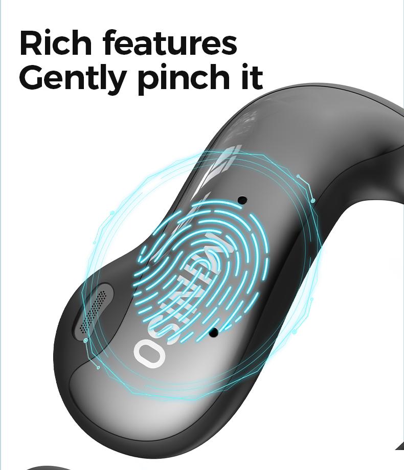 MINISO MS188 OWS Open Ear Headphones, True Wireless Bluetooth Earphones, Hifi Sound Headsets with Mic Full Color Screen Display Charging Case(For lanasfinalproject)