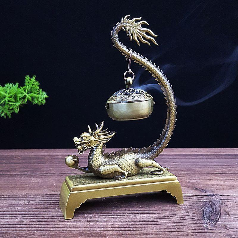 Metal Dragon Incense Burner, Zen Feng Shui Decorative Item, Ideal for Meditation, Yoga, Spa, Home Decoration, Perfect Gift