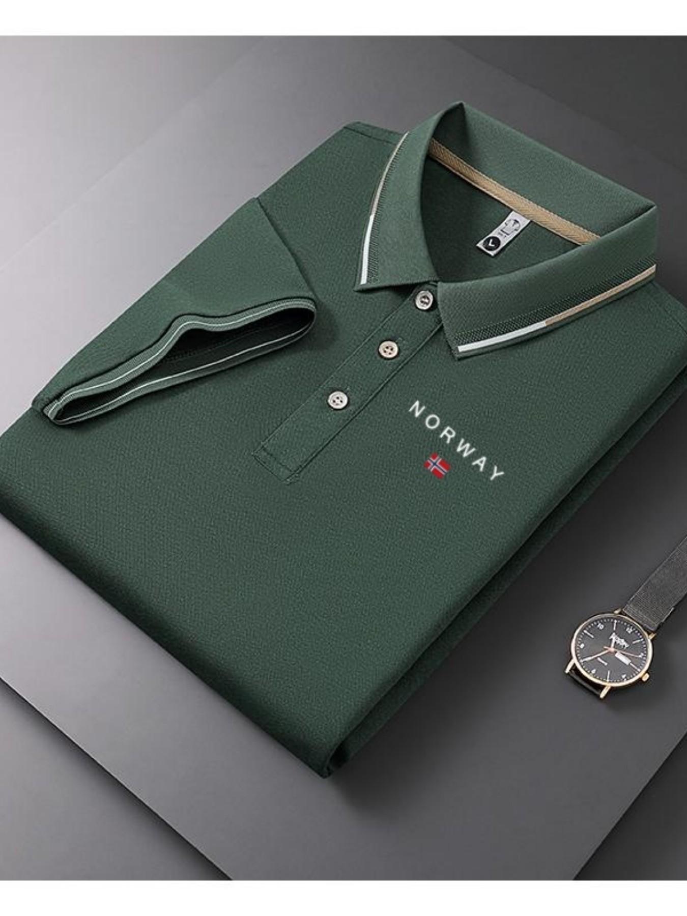 Men's Casual Summer Print T-Shirt, Fashion Short Sleeve Top, Geometric Design, Lightweight Breathable Polo Shirt