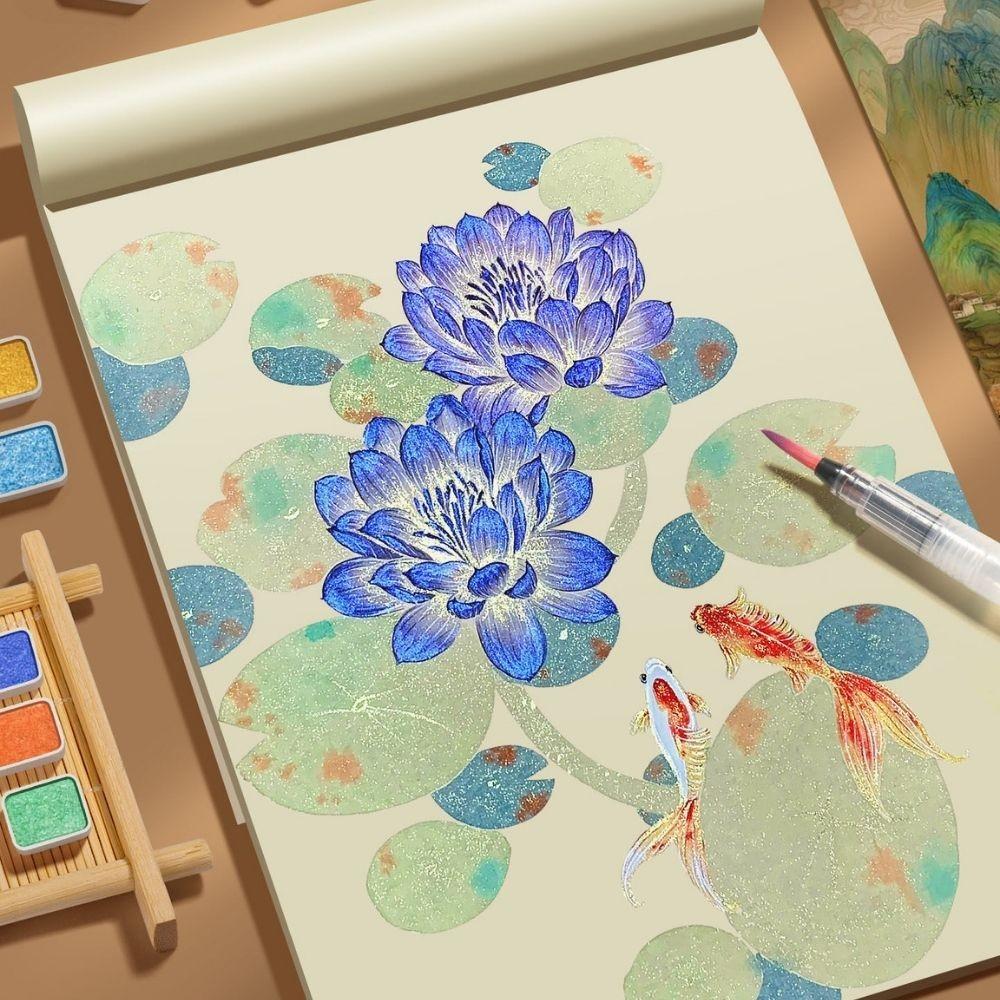 Watercolor Paint Solid Gold Powder Watercolor Painting Set Art Supplies Coloring Materials Fine Gold Glitter