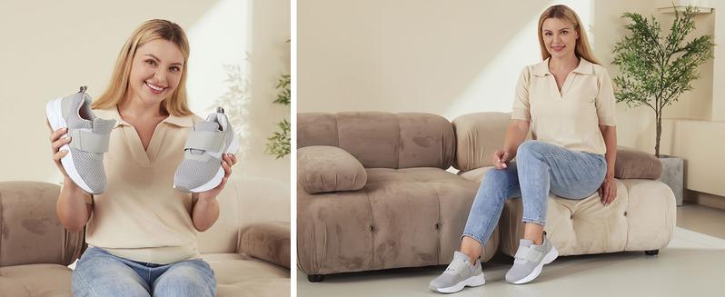 Ortho+rest Women Accommodating to Diabetic-Friendly Shoes with Adjustable Closure Walking Shoes Edema Shoes Suitable for Swollen Feet Sneaker Girl Runner Black Springtok Training