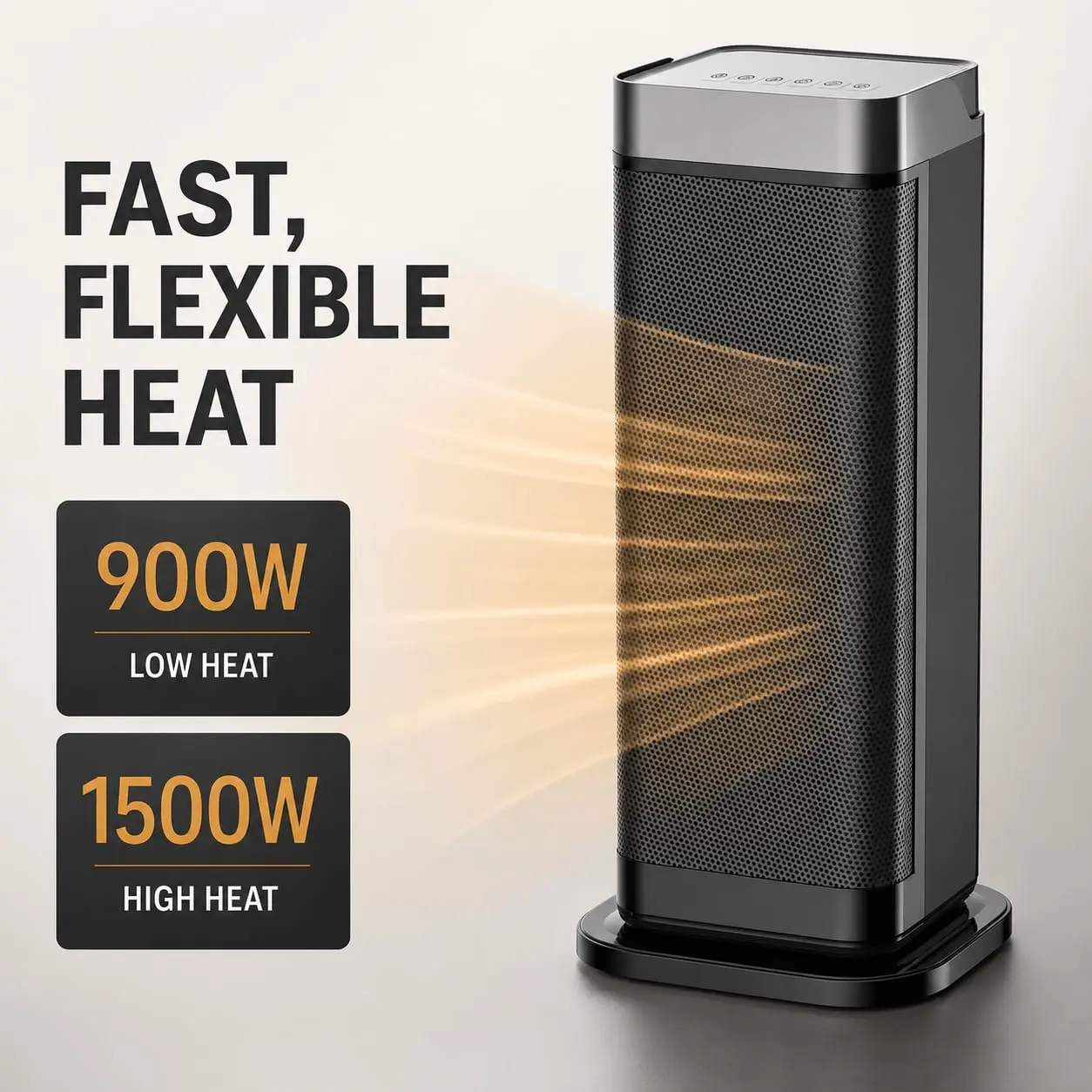 Hosslly Compact PTC Ceramic Space Heater - Fast-Heating Small Portable Personal Electric Heater with Quiet Heating, Energy-Saving, Overheat Safe for Indoor Bedroom, Office