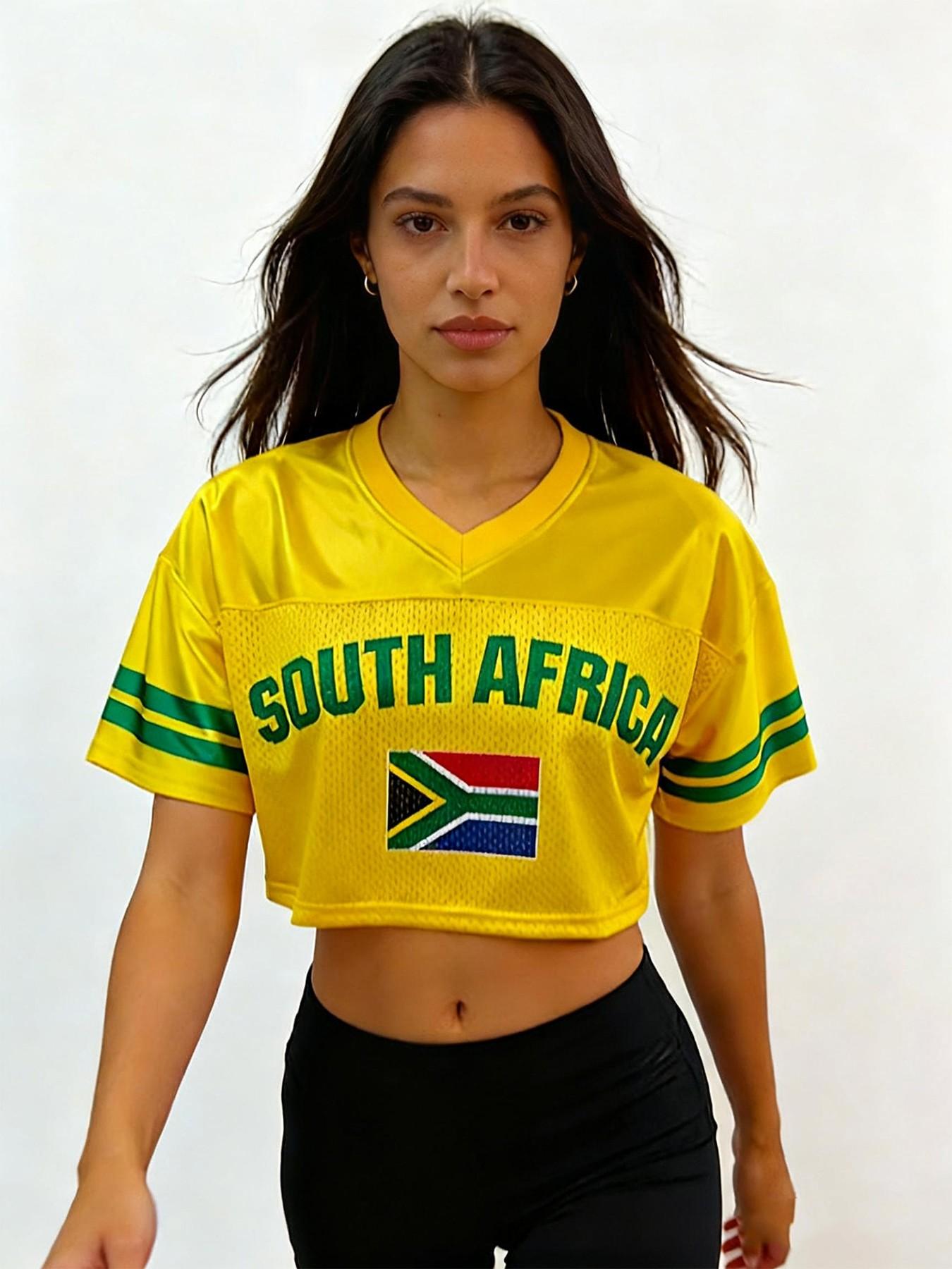Women's Germany/Brazil/USA/Argentina/France/South Korea/South Africa/Netherlands/Mexico/Portugal/Japan/Uruguay/Spain/Italy/England Soccer Jersey | 2026 World Cup Country Crop Top | Football Fan Game Day Shirt