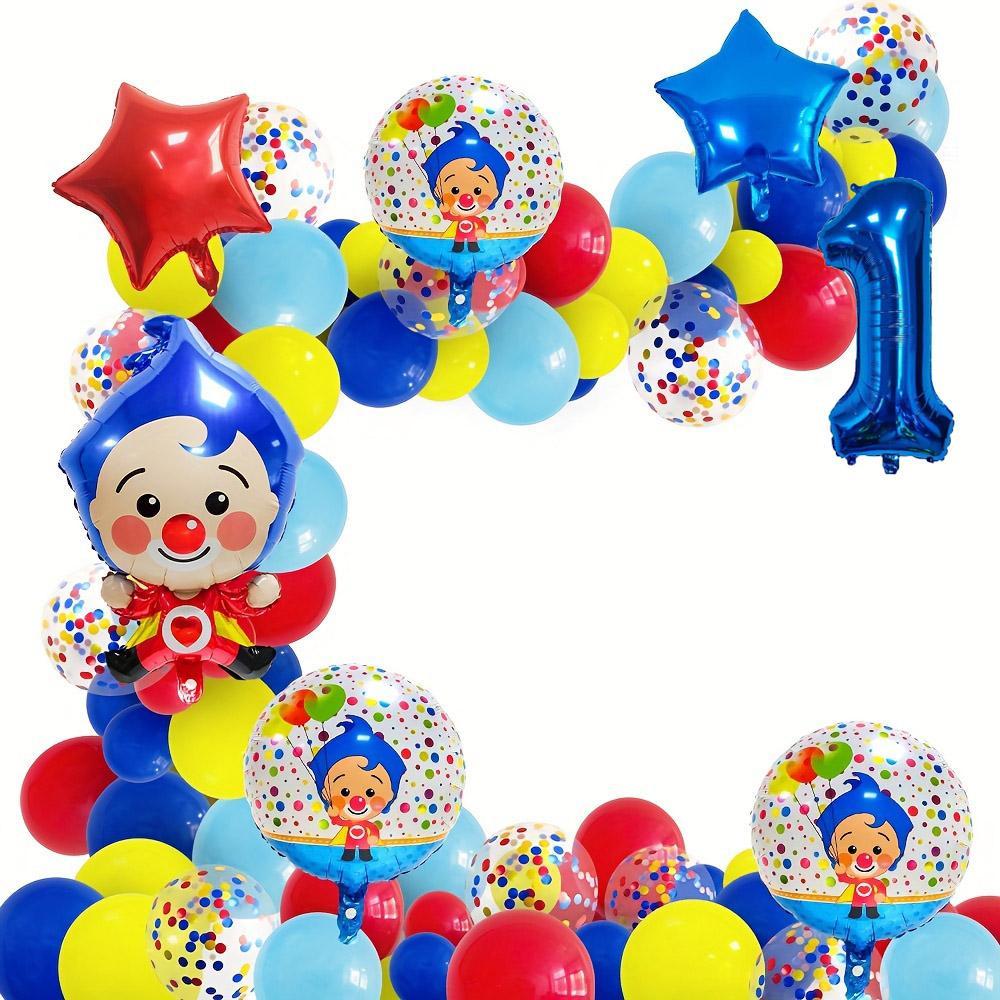 1set Clown Foil Balloons Blue Red Latex Balloon Blue Numbers 1-9 Children Baby Shower Birthday Party Decorations Kids Toys