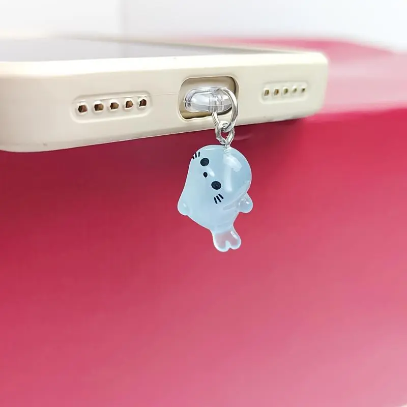 A Fluorescent Little Dolphin Phone Dust-proof Empty Case/phone Decoration Accessory. Suitable for iPhone/Android/Type-C Phone Jacks. The Perfect Gift for Dolphin Lovers