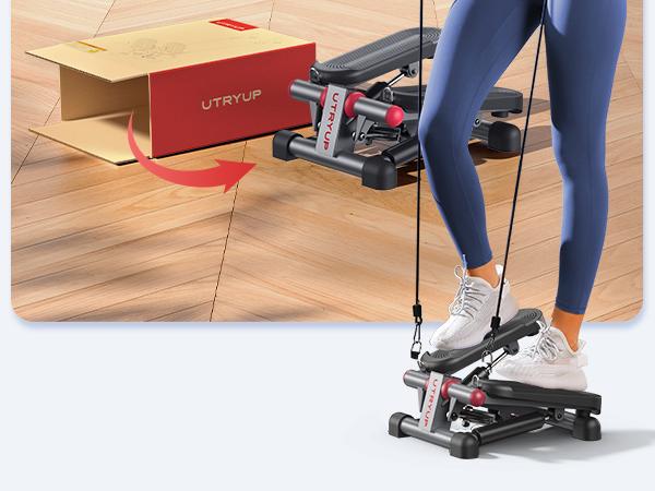 UTRYUP Stair Stepper for Exercise, Mini Steppers with Resistance Band, Fitness Stepper Exercise Home Workout Equipment for Full Body Workout, 300lbs Weight Capacity