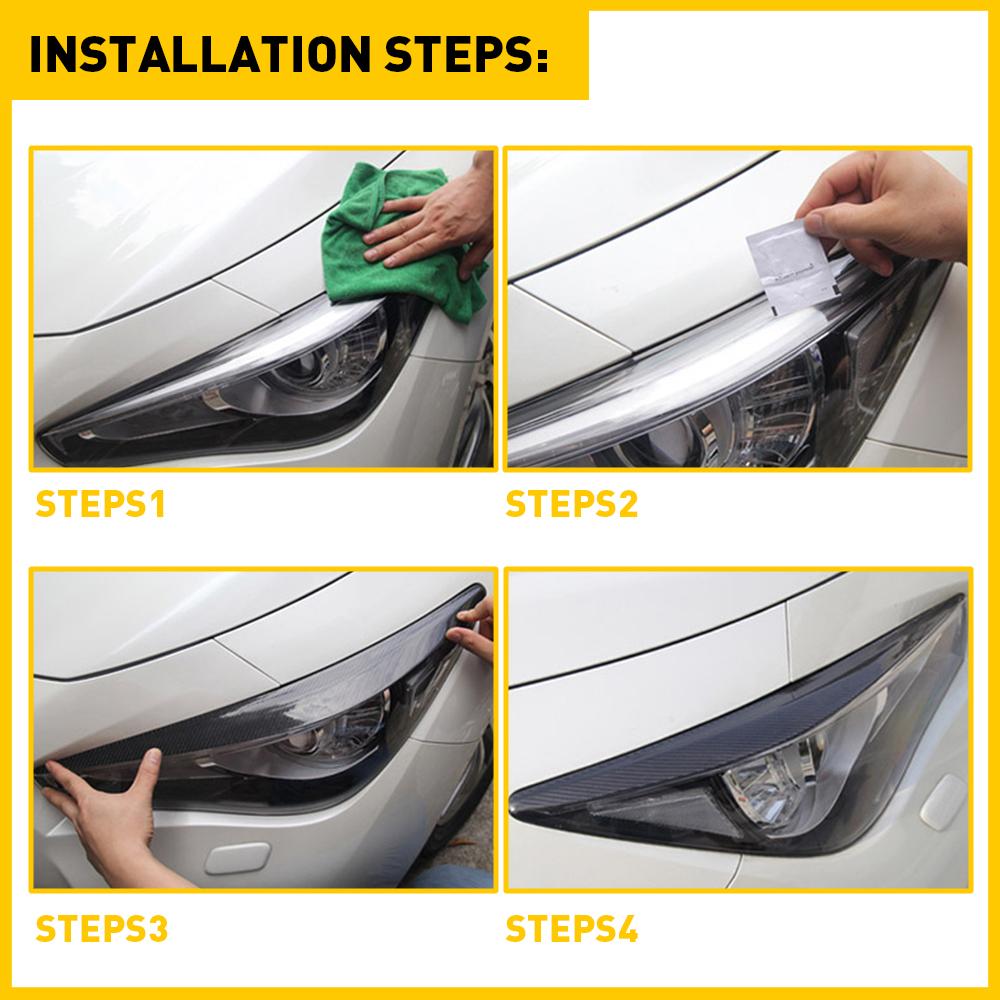 AUXITO For Infiniti Q50 14-21 High Quality Gloosy Black Headlight Eyelid Eyebrow Cover