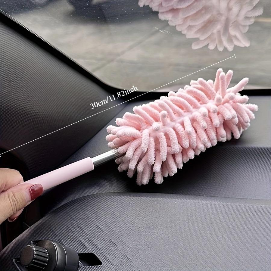 Compact Car Duster Brush, Extendable Microfiber Dusting Tool with Comfortable Handle for Home and Auto interior Cleaning, Helix, Combined, Grill