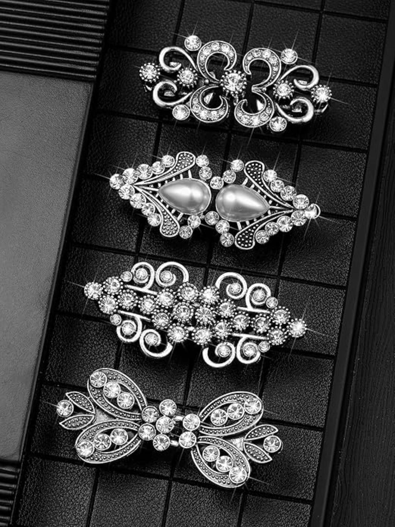4-Piece Vintage Sweater Clip Set, Fashion Collar Clips and Formal Shirt Clips, Ideal for Women's Shirts, Dresses, Scarves, and Cardigans