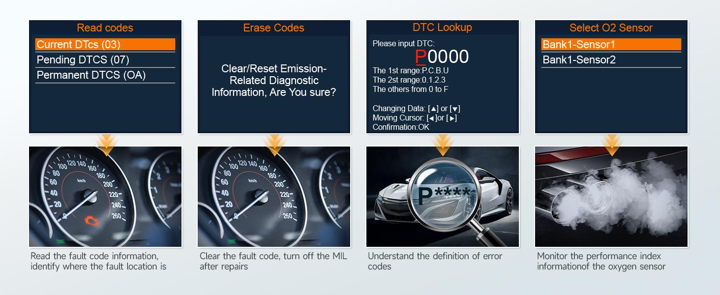 ANCEL AD410 PRO OBD2 Scanner Code Reader 6V 12V Automotive Battery Load Tester