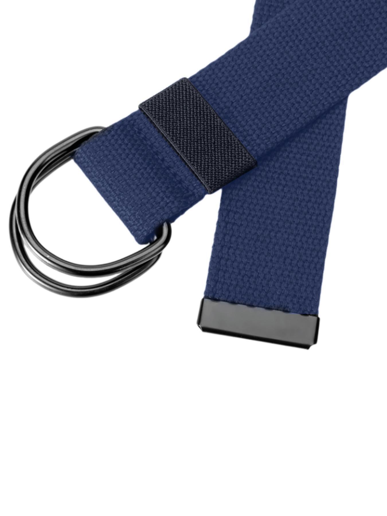 1 Piece Unisex Simple Style Plain Color Nylon Web Belt, Casual Trendy Waistband with Double D-ring Buckle Design, Fashionable Accessories For Daily & Party Decoration, Textured Belt