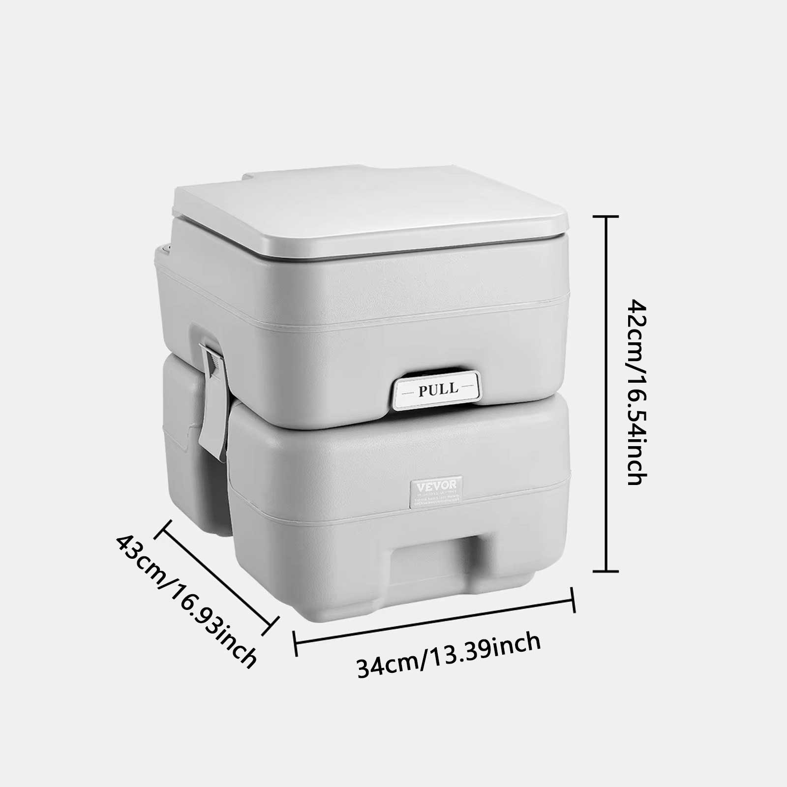 Large Capacity Portable Camping Toilet, Button-Press Flush, Leakproof No Odor, Ideal for Outdoor Use, Durable PP Material