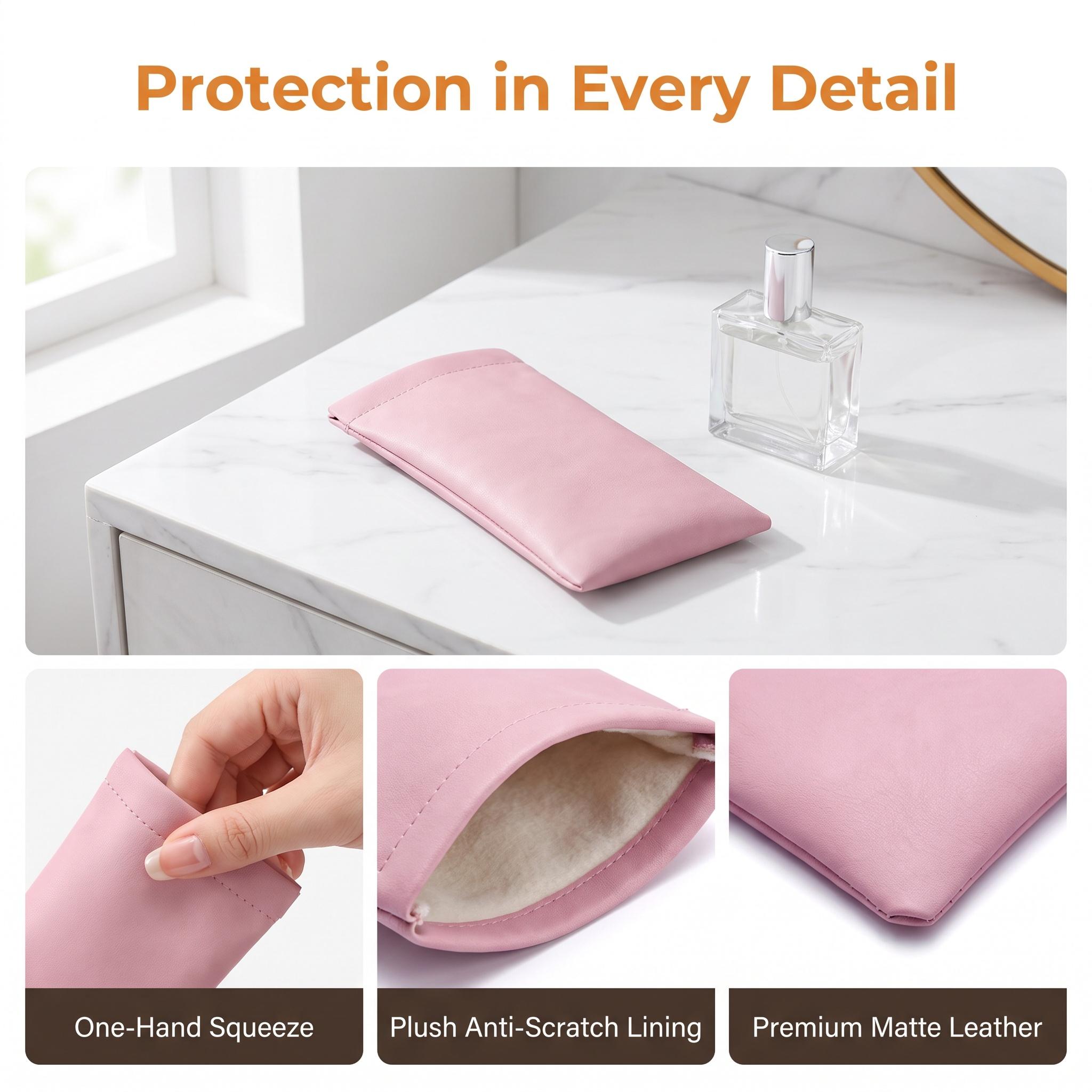 Mini Auto Closure Chaos Fixer Pouch Eyeglass Case Sunglasses Case Glasses Pouch Makeup Bag Cosmetic Bag Small Pouch Coin Purse Waterproof Protective Storage Organizer Lightweight Portable Soft Durable Travel Purse Handbag Gift for Women Men -YY0