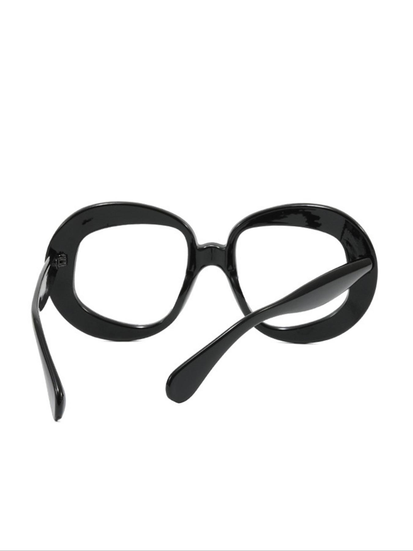 Oversized Round Frame Glasses, Casual Unique Trendy Blue Light Blocking Large Frames, Fashionable Unisex Computer Eyeglasses, Stylish Trendy Eyewear, High Quality Eyewear