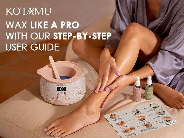KOTAMU Hair Removal Set for Men & Women - Max Professional Body Care Cosmetic Comfort Set.For Underarms, Brows & Sensitive Skin. Digital Wax Cartridge - Home Salon Use. Waxing Kit