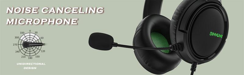 [Perfect Valentine’s Gift] BINNUNE BG02 Gaming Headset with Mic for Xbox Series X S Xbox 1 PS4 PS5 PC NS,Wired Headphones,50mm Stereo Sound,3.5mm Jack,Perfect Valentine’s Gift for Him & Her