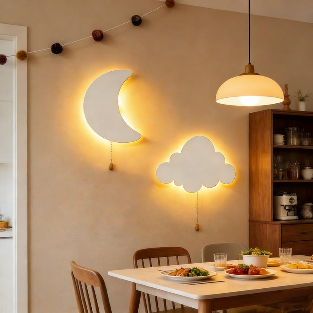 1pc Star And Cloud Wall Light,  Include Star, Cloud, Moon, Butterfly Shape, Home Decor, Wall Hanging Ornaments, Party Night Lights, Birthday Party, Room Ambiance Lighting, Creative Surprise Decoration Props, Battery-Operated (Batteries Not Included)