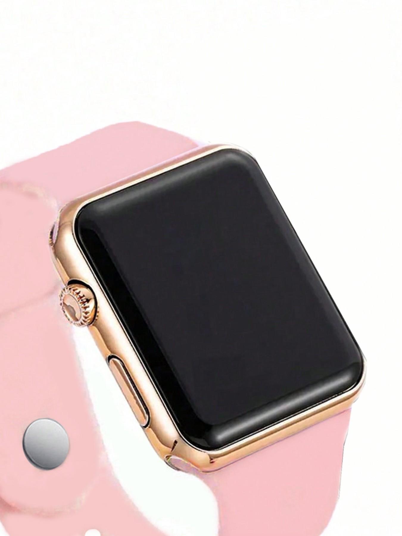 Mother's Day Gift Men Women Electronic Watch Set, Silicone Strap LED Digital Display, Casual Analog-Digital Wristwatch, Square Watch, Perfect Gift for Him Her