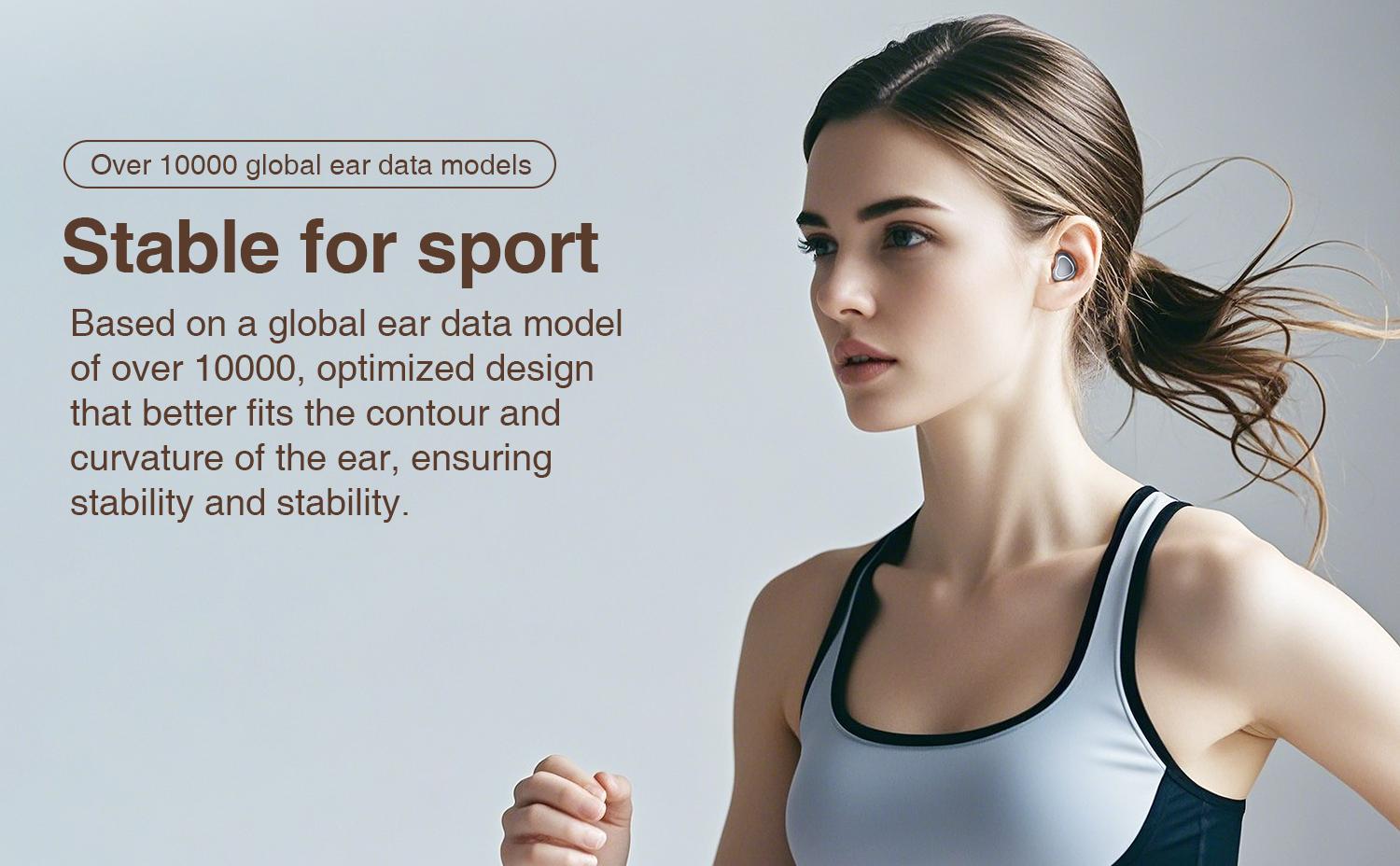 HYUNDAI F9 Heart Shaped Wireless Earphones, Cute Women's Wireless Earbuds，Light-weigh Sports Headset for Work, Hiking, Running and Outdoor Activities