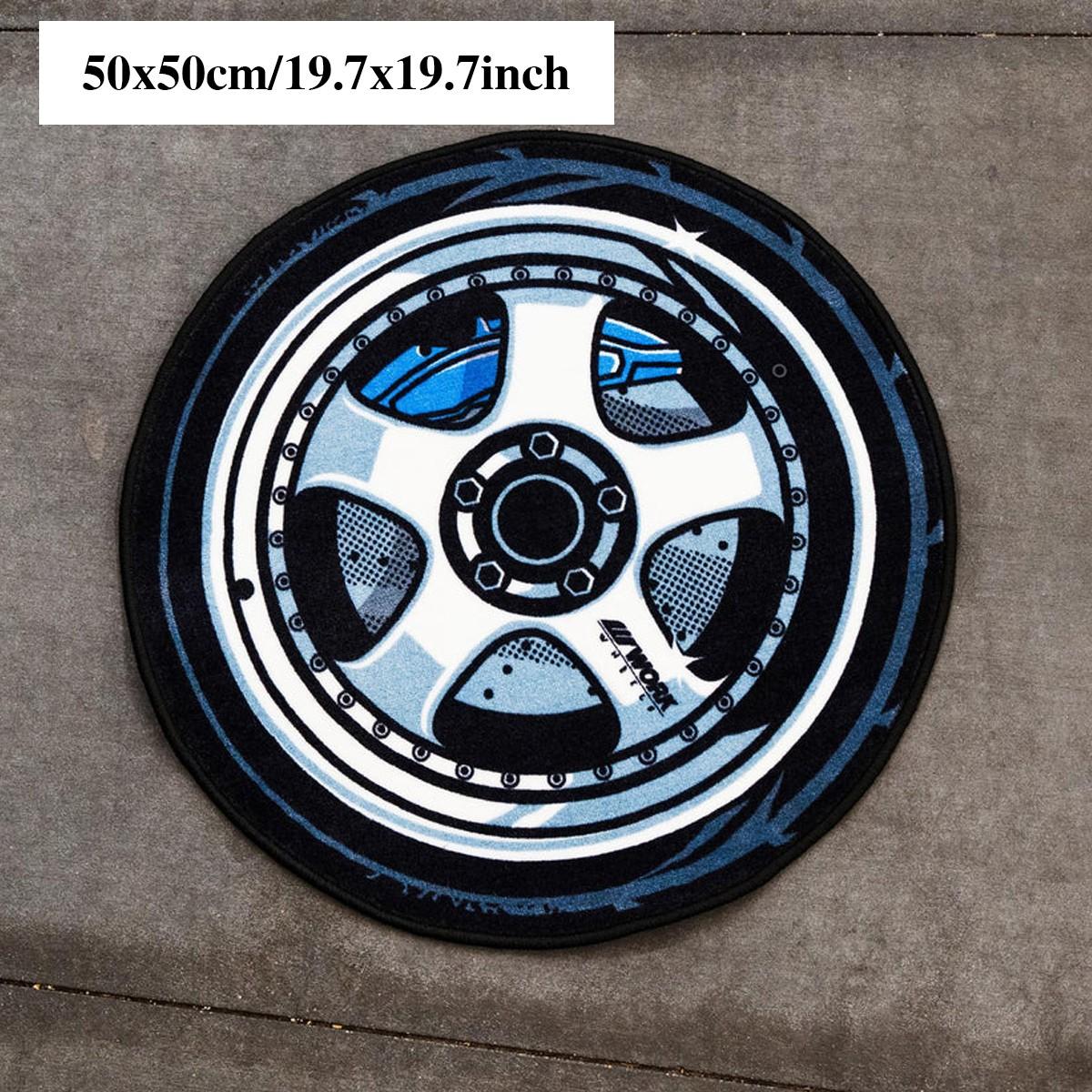 Circular Rug with Trendy Wheel Pattern, Soft Non-Shedding Carpet for Living Room, Bedroom, Coffee Shop, Multiple Sizes Available