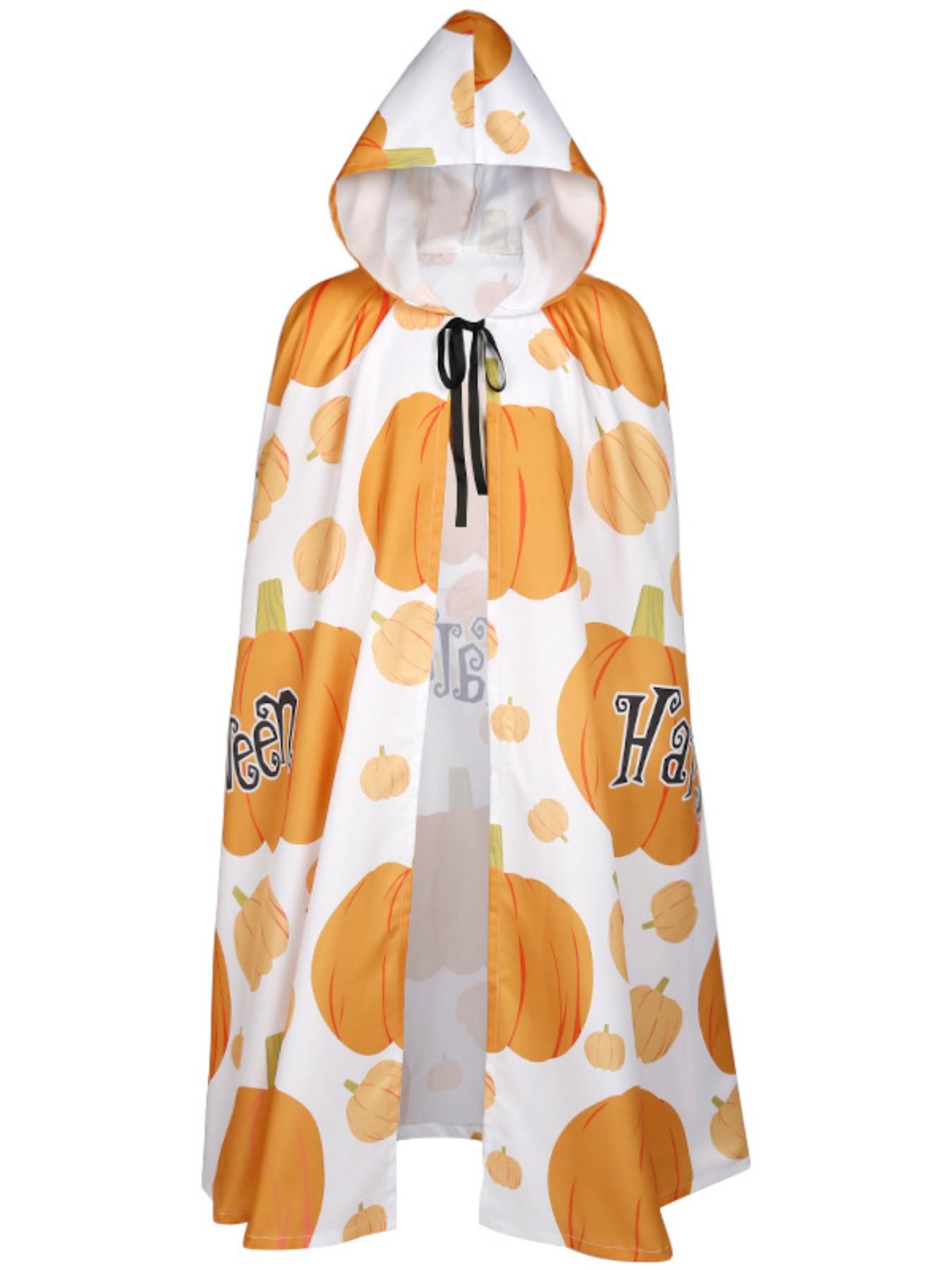 Halloween Cosplay Costume Witch Cloak, Printed Party Dress-Up, Perfect for Halloween Parties & Events, Stylish Wizard Robe