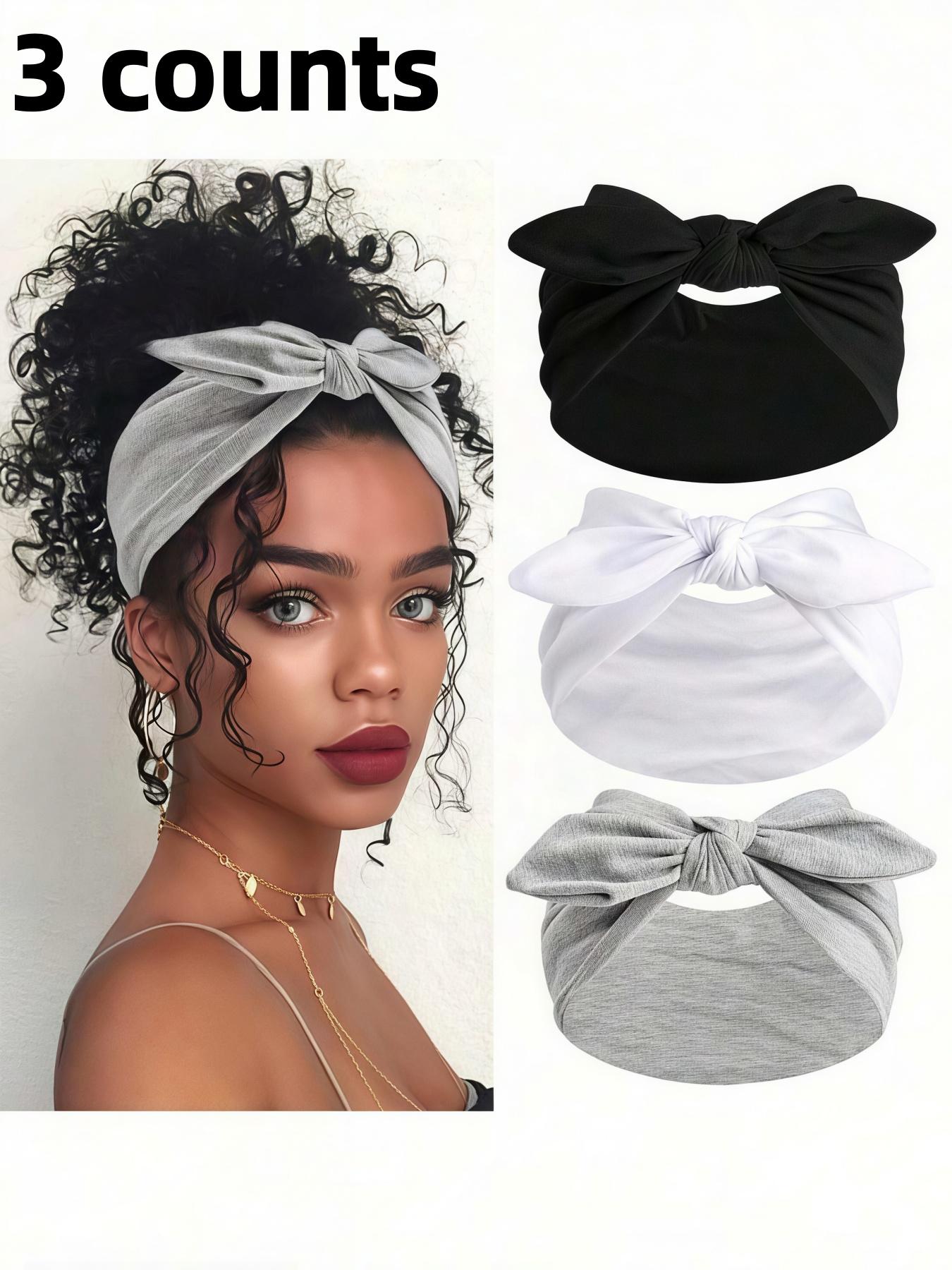 1/3pcs Women's Bow Bunny Ear Headbands, Boho Style Wide Headwraps, Super Wide Cute Rabbit Ear Knotted Headbands, Mother's Day Ladies Headpieces, Easter Bunny Ear Hair Accessories, Spring/Summer Hair Accessories, Summer Sweatband For Women, African Wid