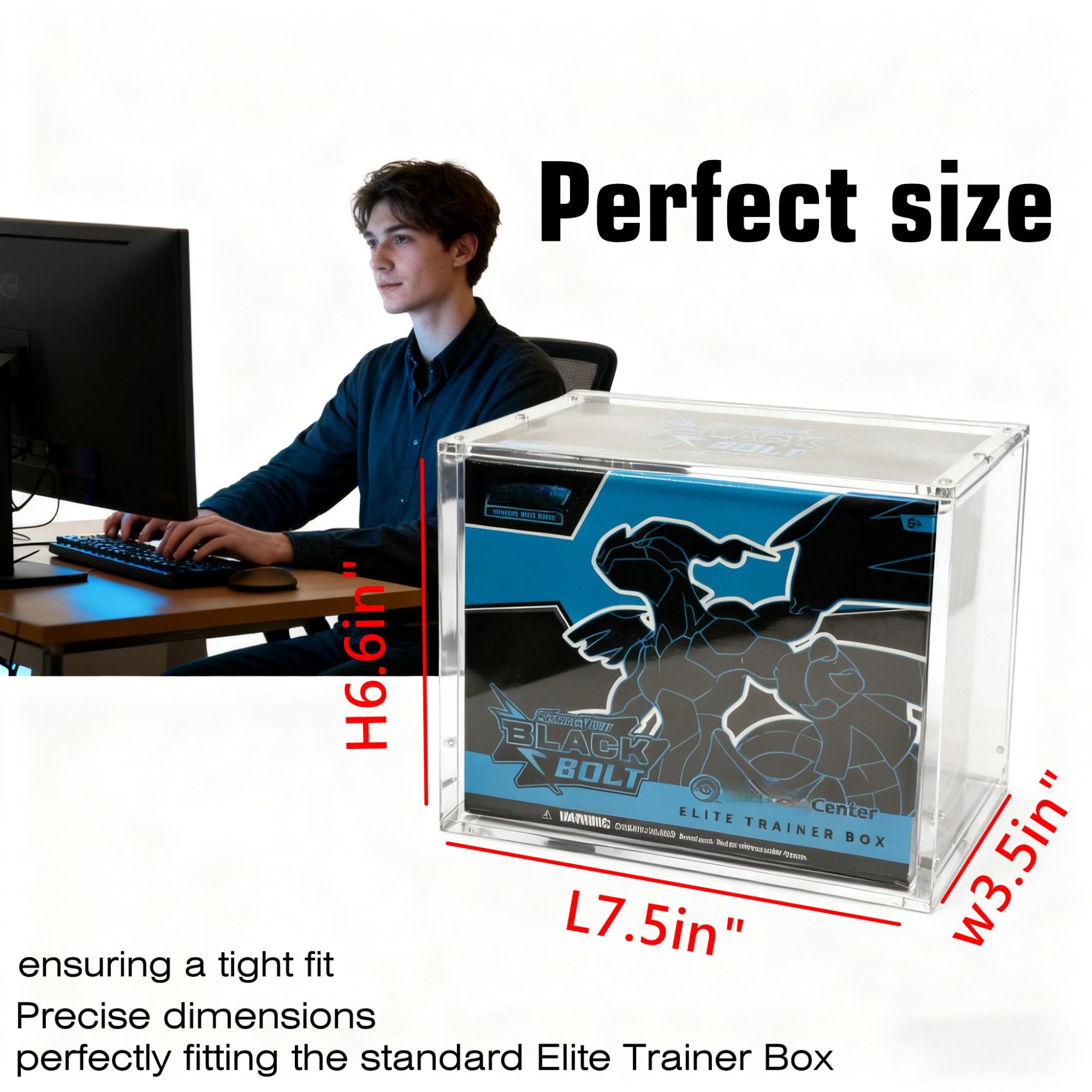 5mm Acrylic Stackable Display Box, Compatible with Etb Transparent Magnetic Case, Ideal for Trading Cards, Collectibles, Sports Memorabilia, Trade Card Box