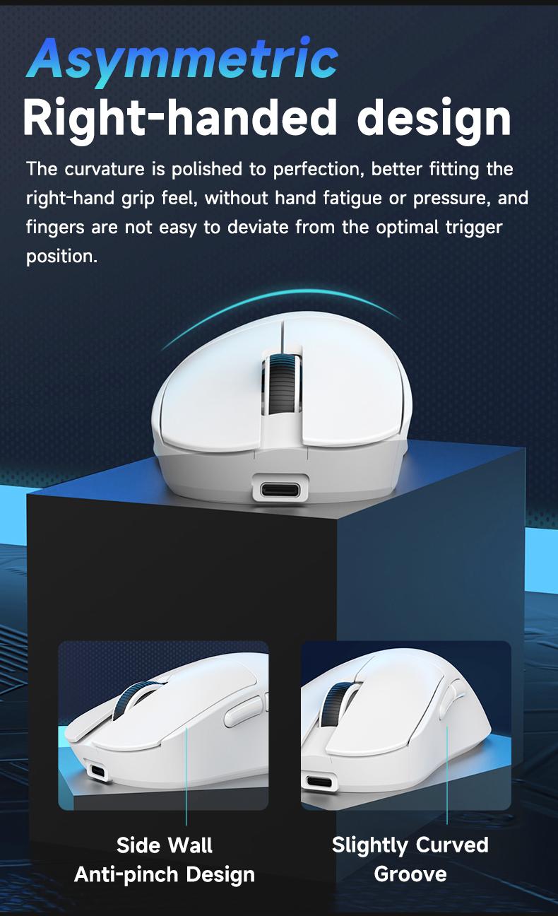 Mage Nj08 Tri-Mode Wireless Mouse, / Options, Ergonomic Design, Durable Build Quality, Ideal for Gaming & Office Use, Computer Gaming Mouse