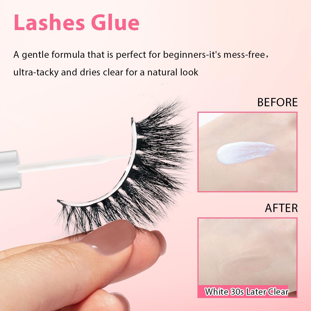 Strong Adhesive Eyelash Glue Waterproof Super Sticky Fast Drying Safe Non-Toxic Gentle for Sensitive Eyes Easy Removal Perfect for Lash Artists