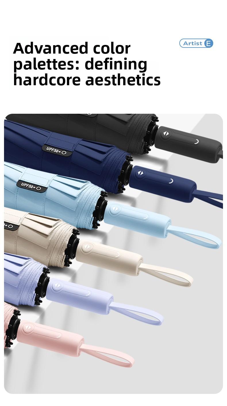 Mucat Umbrella,Full Automatic Anti-rebound Umbrella,Men's Automatic Umbrella – Foldable, Large Windproof Thickened, Dual Use for Sunny & Rainy Days,UV Sun Umbrella,Big Umbrella