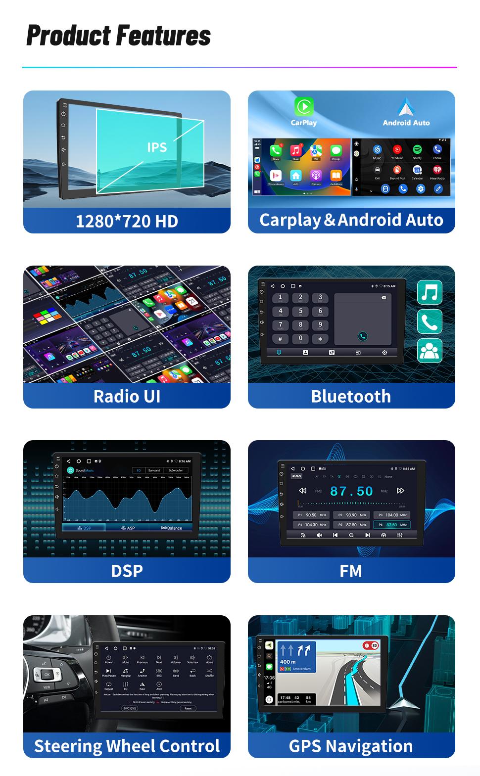 Car Stereo for GMC Chevy Silverado 2007-2013 touch screen has Android Auto Wireless Carplay, Bluetooth WIFI supports GPS Navigation Car Stereo for GMC Chevy Silverado 2007-2013 touch screen has Android Auto Wireless Carplay, Bluetooth WIFI supports GPS Navigation