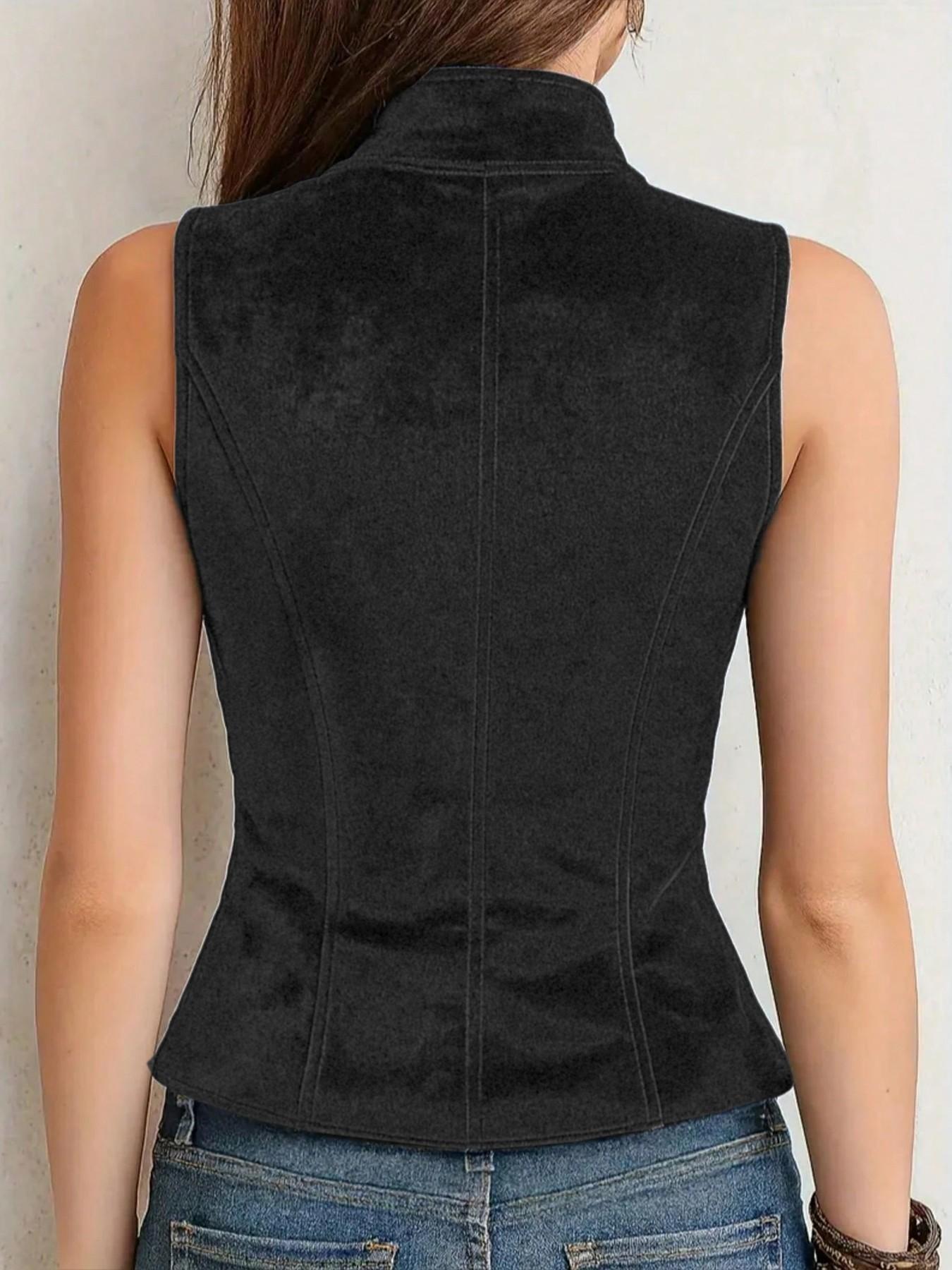 This  Velvet Vest is Western Grunge Perfect Double-Breasted Corset Top